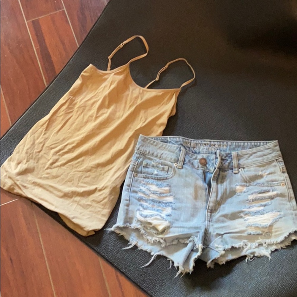Jean shorts and top